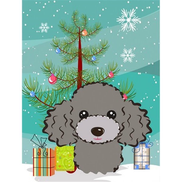 Patioplus Christmas Tree And Silver Gray Poodle Flag Garden Size PA253212